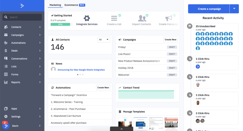 Comparison of email marketing tools as a MailerLite alternative